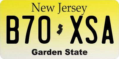 NJ license plate B70XSA