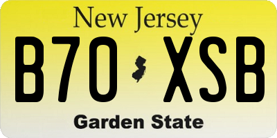 NJ license plate B70XSB