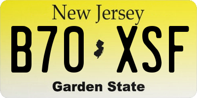 NJ license plate B70XSF