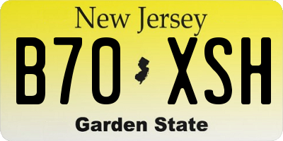 NJ license plate B70XSH