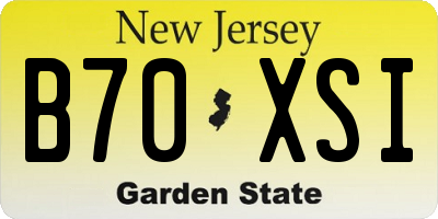 NJ license plate B70XSI