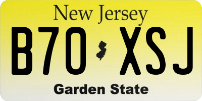 NJ license plate B70XSJ