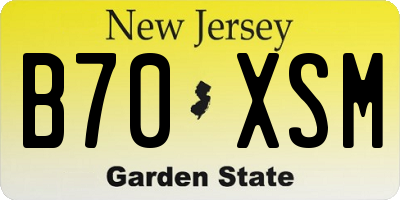 NJ license plate B70XSM
