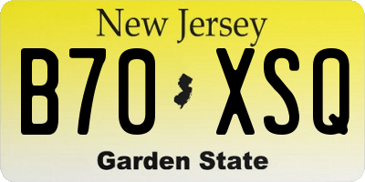 NJ license plate B70XSQ