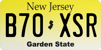 NJ license plate B70XSR