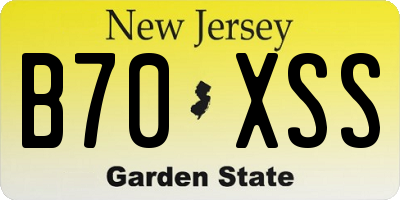 NJ license plate B70XSS