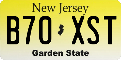 NJ license plate B70XST