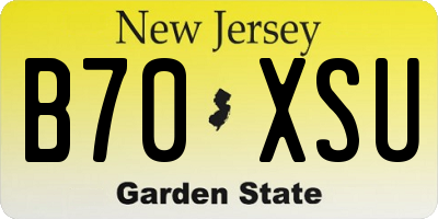 NJ license plate B70XSU