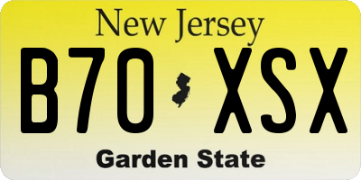 NJ license plate B70XSX