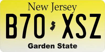 NJ license plate B70XSZ