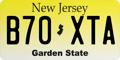 NJ license plate B70XTA