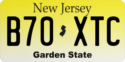 NJ license plate B70XTC