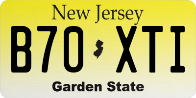 NJ license plate B70XTI