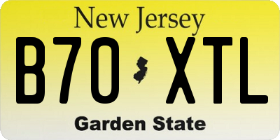 NJ license plate B70XTL