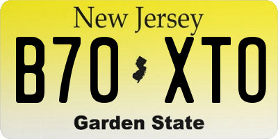 NJ license plate B70XTO