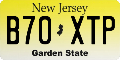 NJ license plate B70XTP