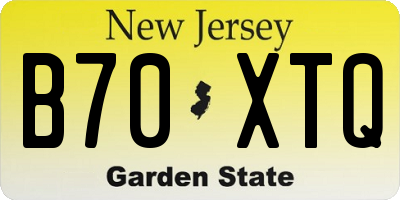 NJ license plate B70XTQ