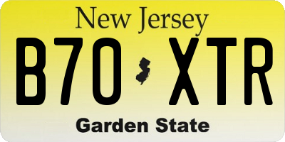 NJ license plate B70XTR