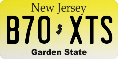NJ license plate B70XTS