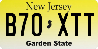 NJ license plate B70XTT