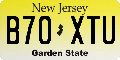 NJ license plate B70XTU