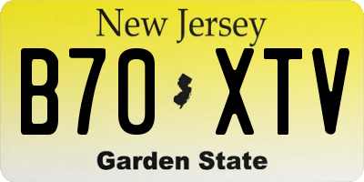 NJ license plate B70XTV