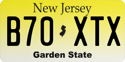 NJ license plate B70XTX