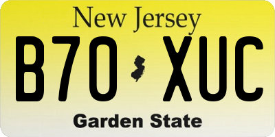 NJ license plate B70XUC