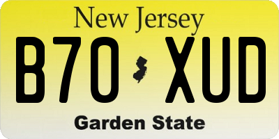 NJ license plate B70XUD