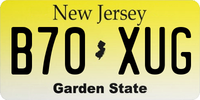 NJ license plate B70XUG