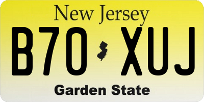 NJ license plate B70XUJ