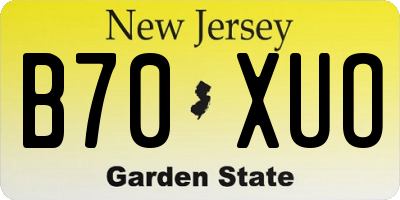 NJ license plate B70XUO