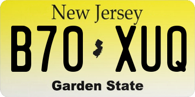 NJ license plate B70XUQ