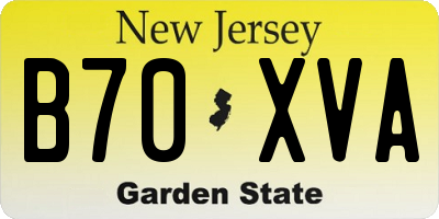 NJ license plate B70XVA