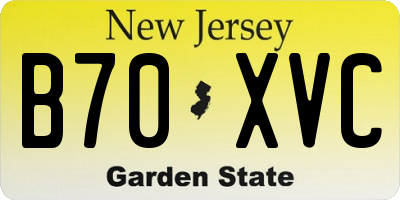 NJ license plate B70XVC