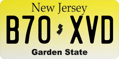 NJ license plate B70XVD