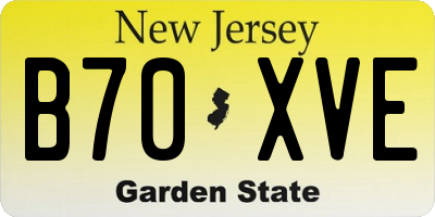 NJ license plate B70XVE