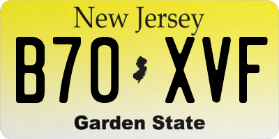 NJ license plate B70XVF