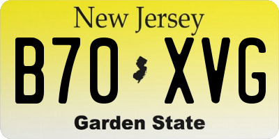 NJ license plate B70XVG