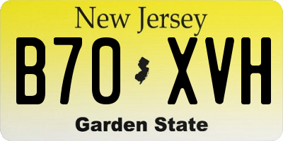 NJ license plate B70XVH