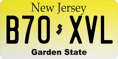 NJ license plate B70XVL