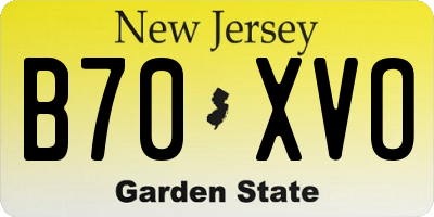 NJ license plate B70XVO