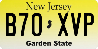 NJ license plate B70XVP