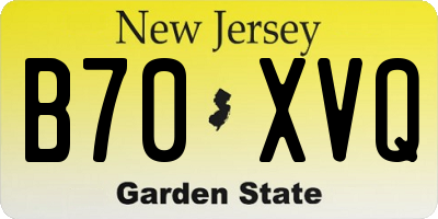 NJ license plate B70XVQ
