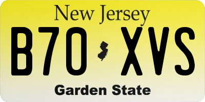 NJ license plate B70XVS