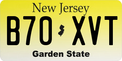 NJ license plate B70XVT