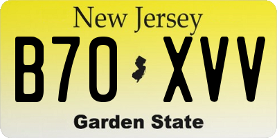 NJ license plate B70XVV