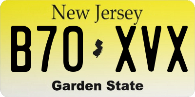 NJ license plate B70XVX