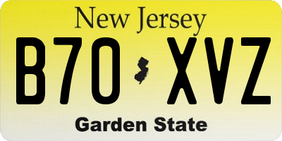 NJ license plate B70XVZ