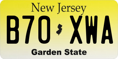 NJ license plate B70XWA